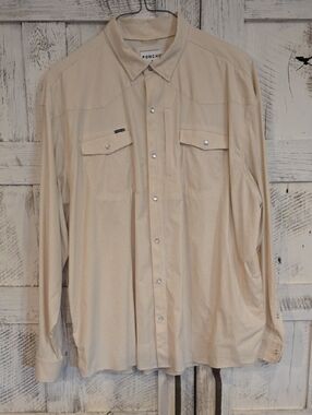 Poncho Men's Casual Button-Down Shirt in Beige